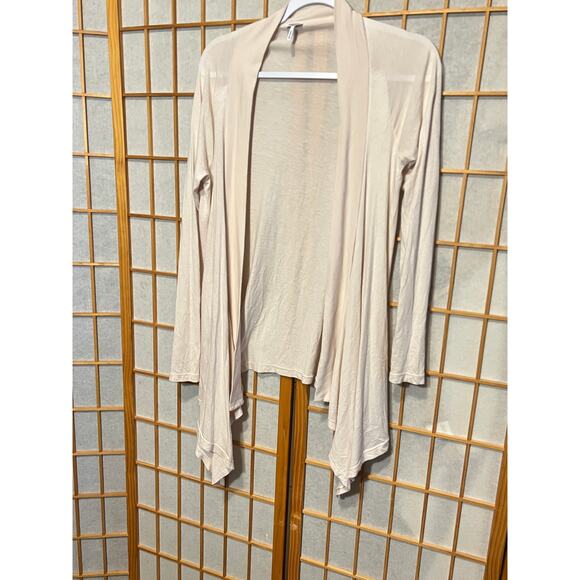 Splendid Women Ivory /cream Supima cotton Waterfall Cardigan M USA - Picture 1 of 5
